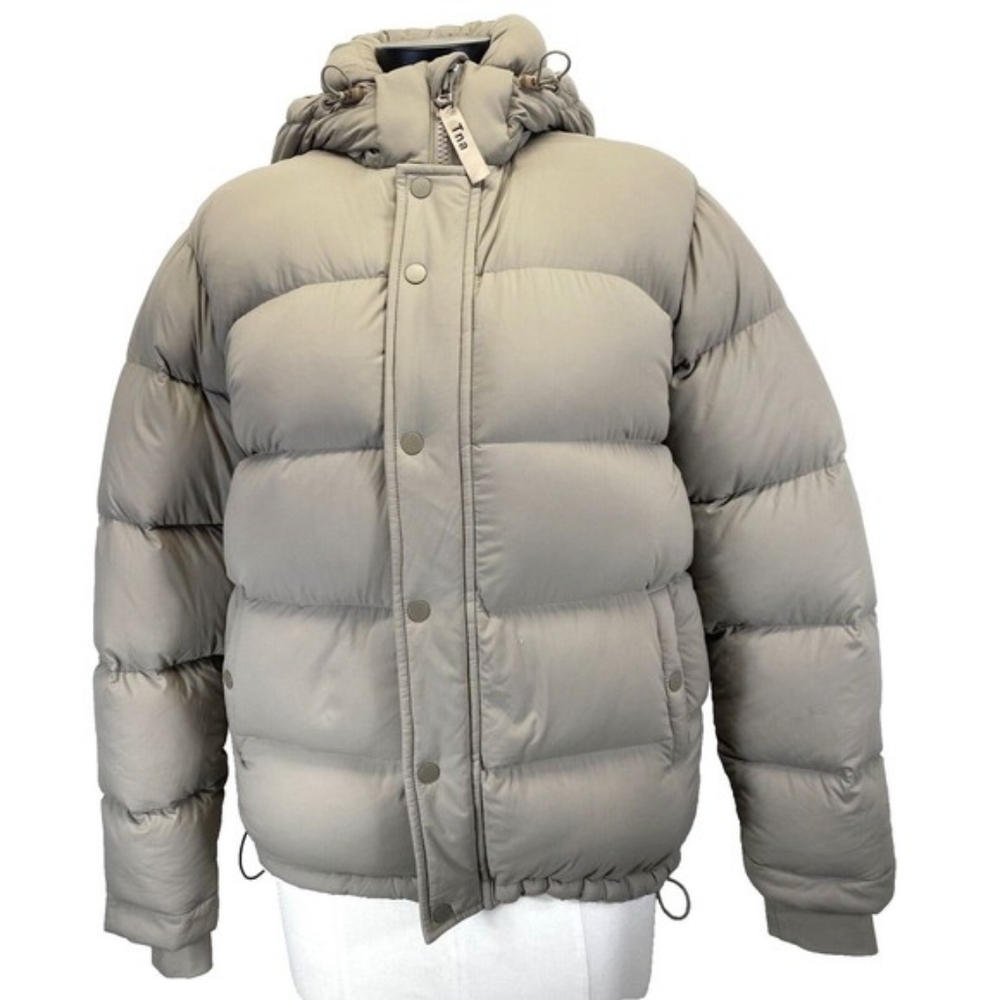 Aritza TNA The Super Puff Women's Tan Full Zip Puffer Jacket Size XXS